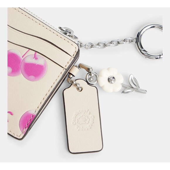 Coach Coachtopia The Summer Wavy Zip Card Case With Cherry Print In Chalk CBU94 - Picture 4 of 6